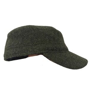 Sterkowski Harris Tweed Wool Military Style Cap Hat Men Olive Green Fisherman